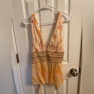 Free People Smocked Halter Top - Brinkley Top